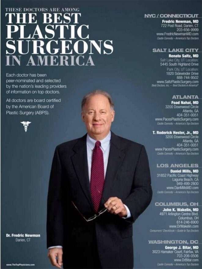 Top Plastic Surgeons magazine featuring Dr. Newman